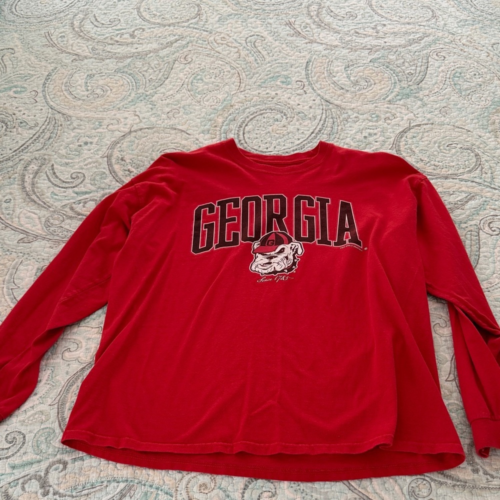 Georgia Kids Red Long Sleeve Shirt